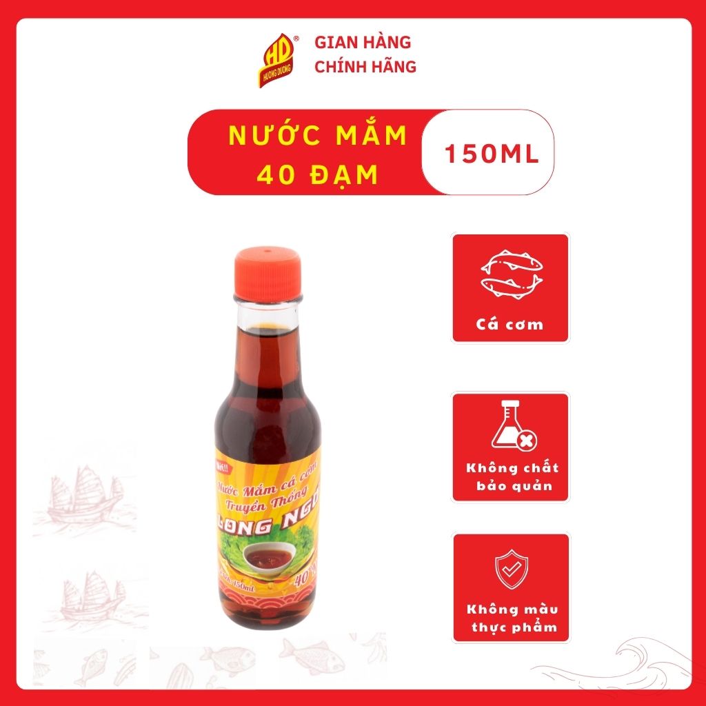 Nước Mắm Cá Cơm Long Ngư 40 Đạm Chai 150ML
