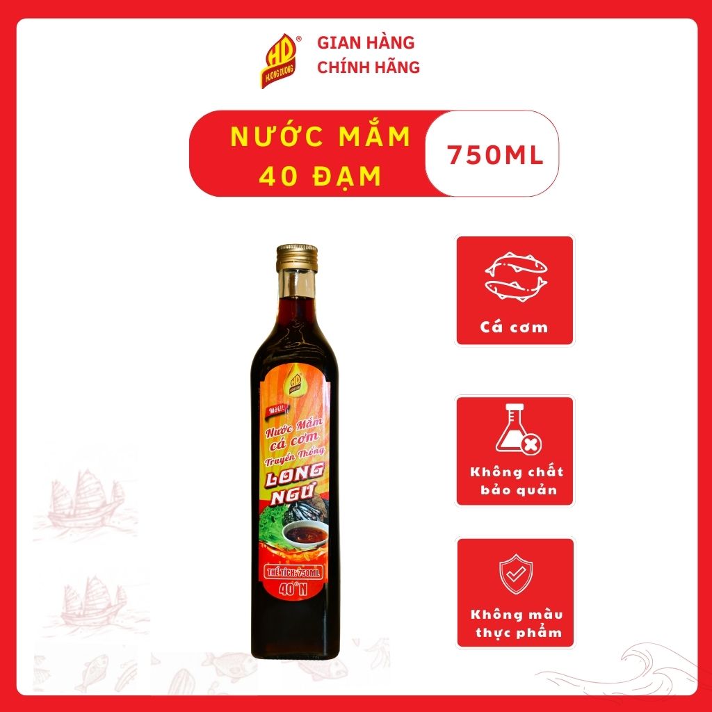Nước Mắm Cá Cơm Long Ngư 40 Đạm Chai 750ML