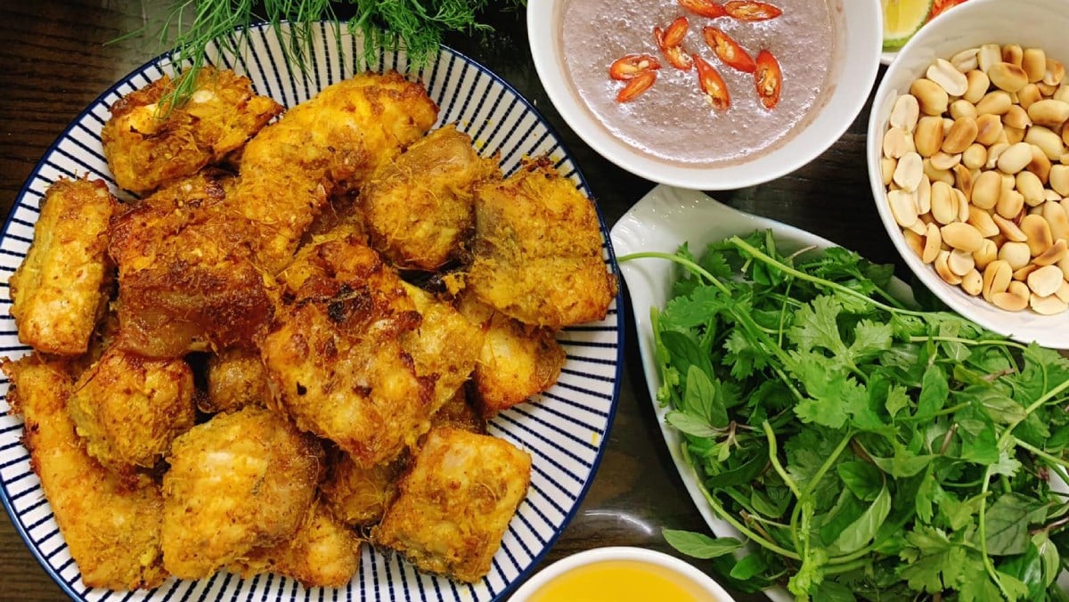Chả cá Lã Vọng chấm mắm tôm Chả cá Lã Vọng chấm mắm tôm