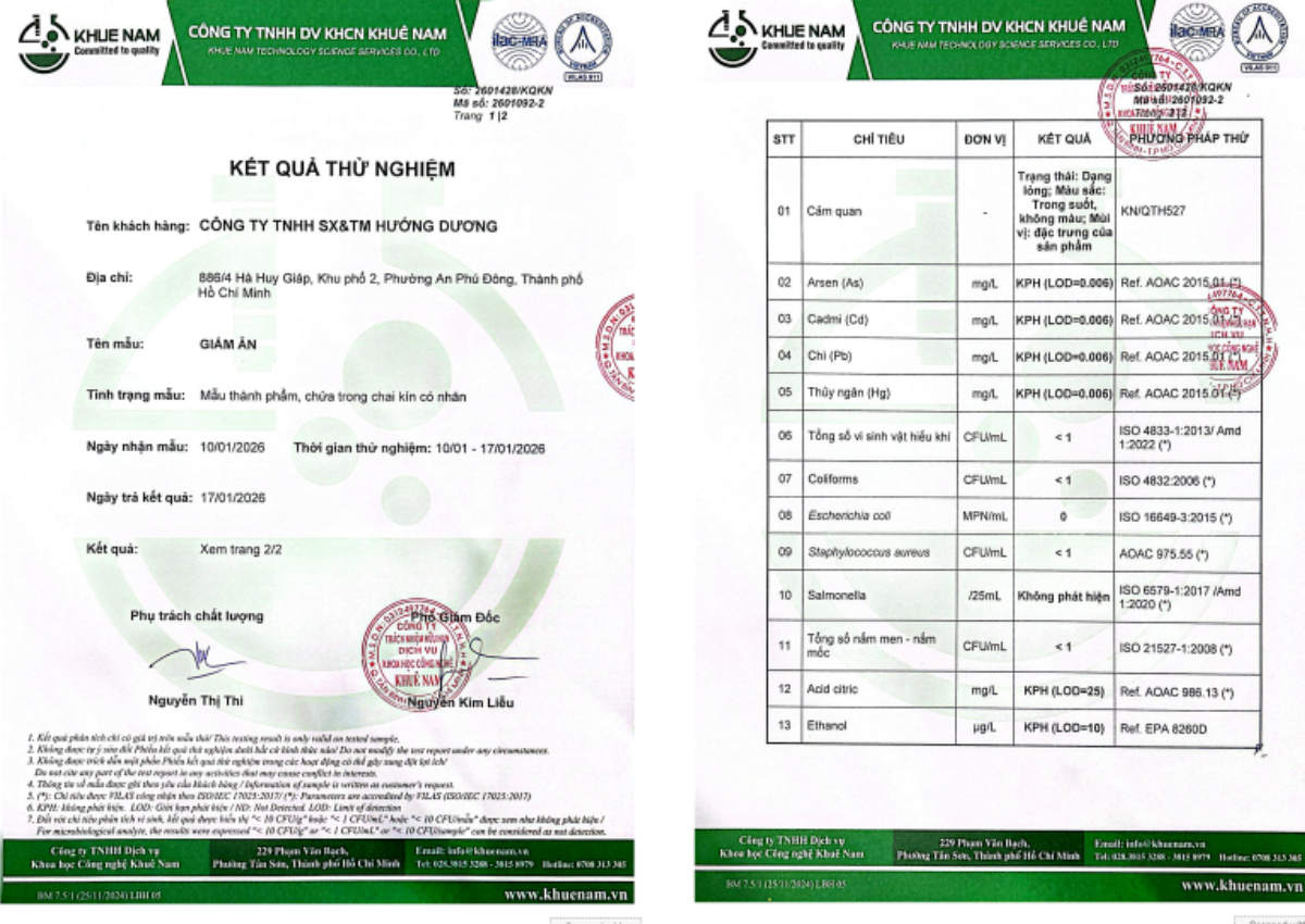 Ảnh: Thông tin sản phẩm được kiểm định rõ ràng, minh bạch
